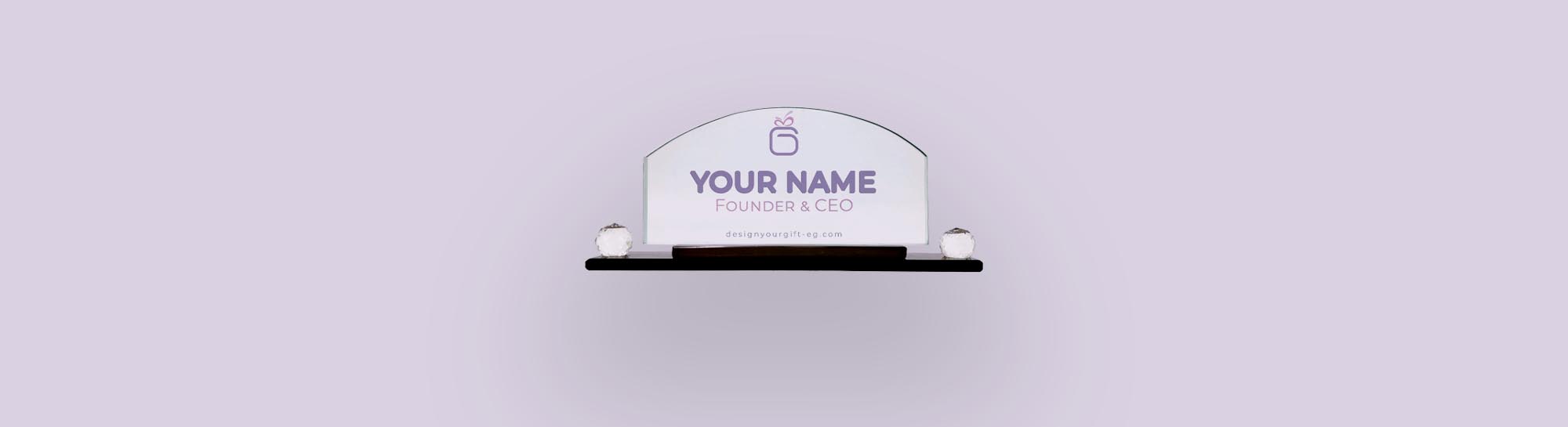 Crystal Desk Name Plates