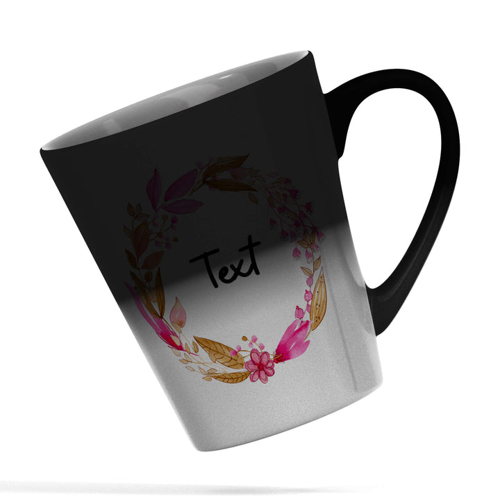 Braided Floral Initial and text magic Latte Mug