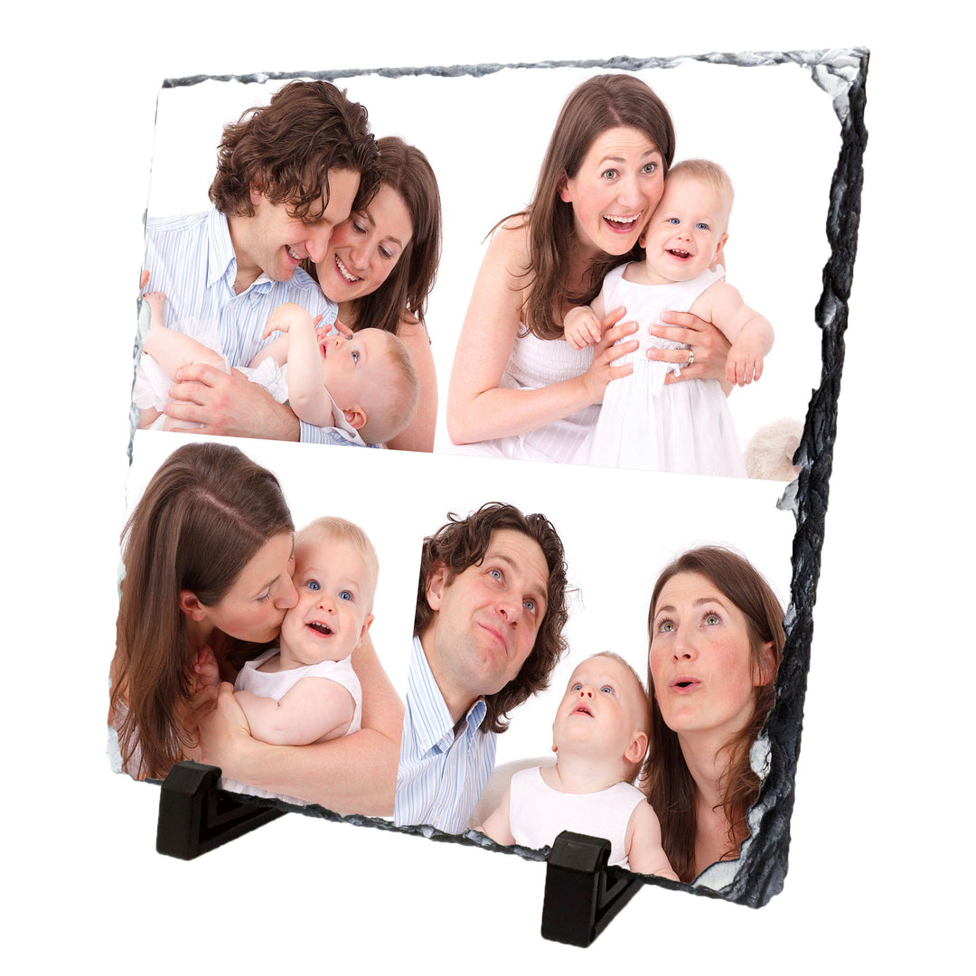 Medium Square Rock Photo Slate - 4 Photo Collage