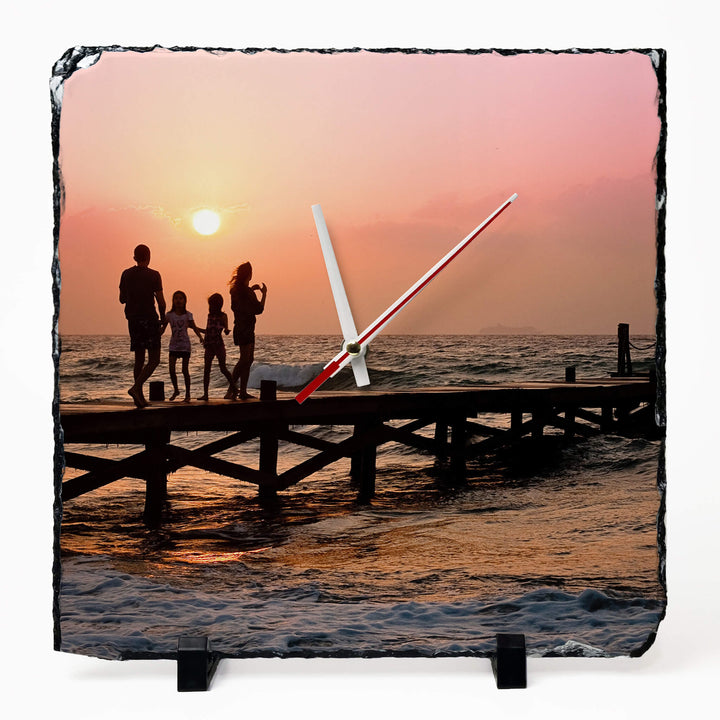 Medium Rock Photo Slate Clock