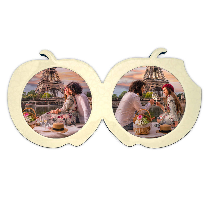 2 Apples Glossy Wood Photo Frame