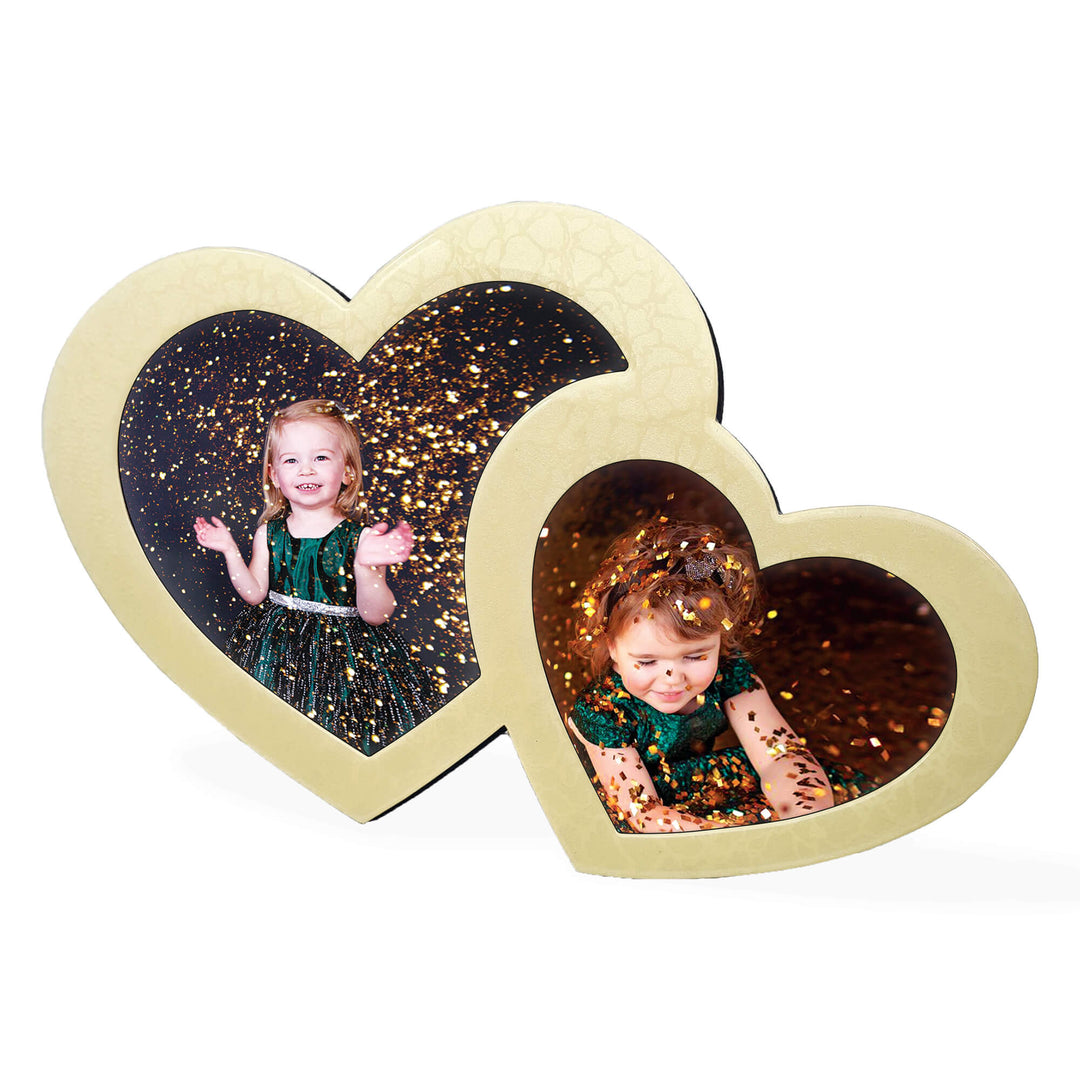 2 heart Glossy Wood Photo Frame