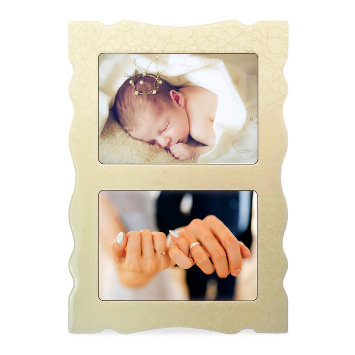 2 photos Glossy Wood Photo Frame