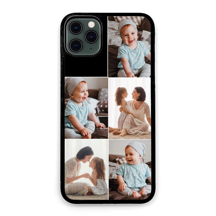 5 Photo Personalised iPhone Black Rubber Case