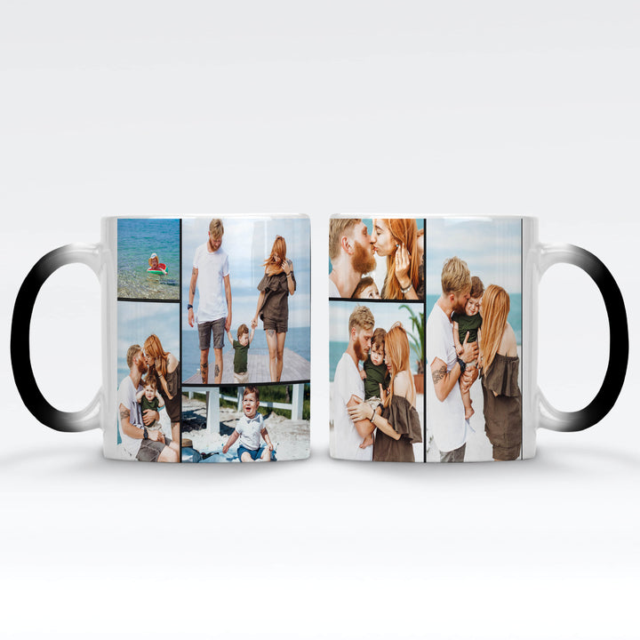 7 Photo Collage Magic Mug Black / Red