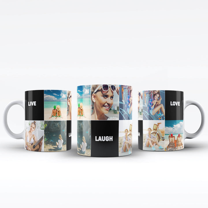 7 Photo Collage & Text blocks Mug