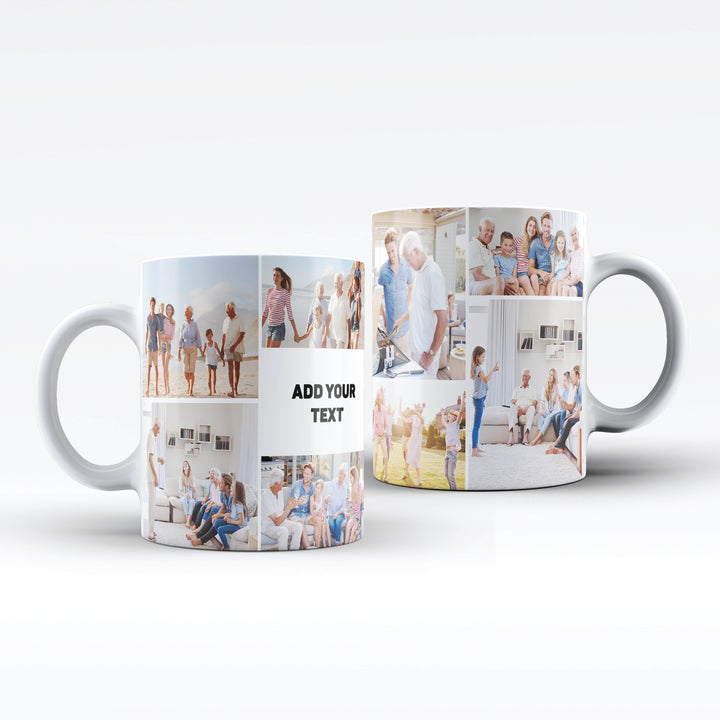 8 Photo Collage & Text Mug