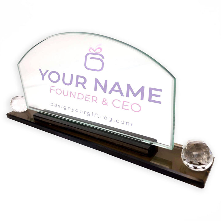 Arch Crystal Desk Name Plate