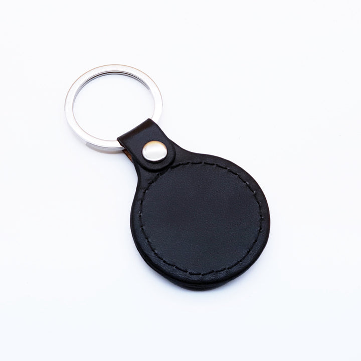 Personalised Round Leather keyring