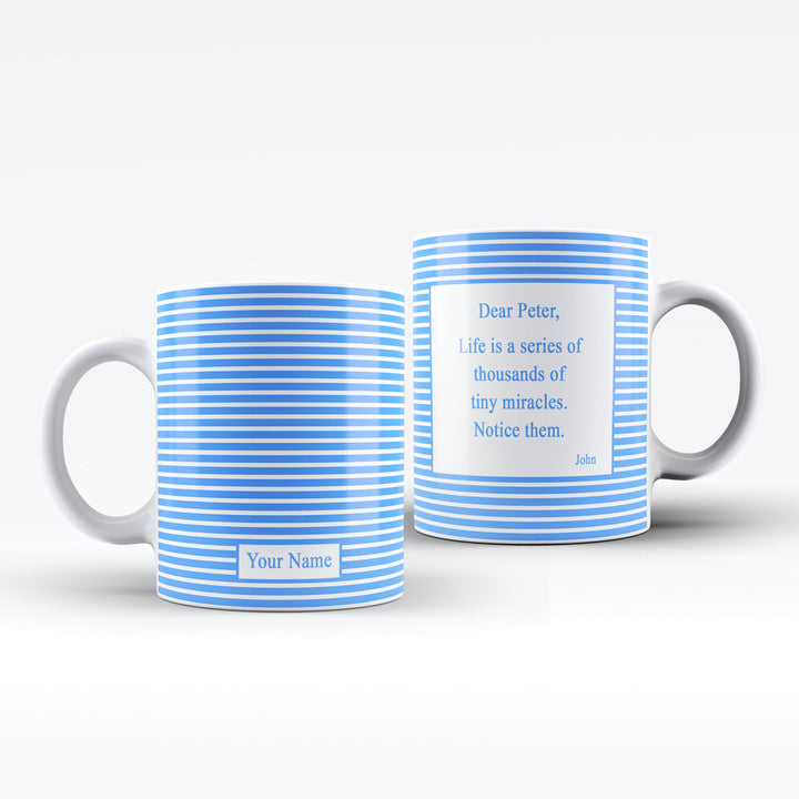 Personalised stripes Name and Text Mug - 2 colors