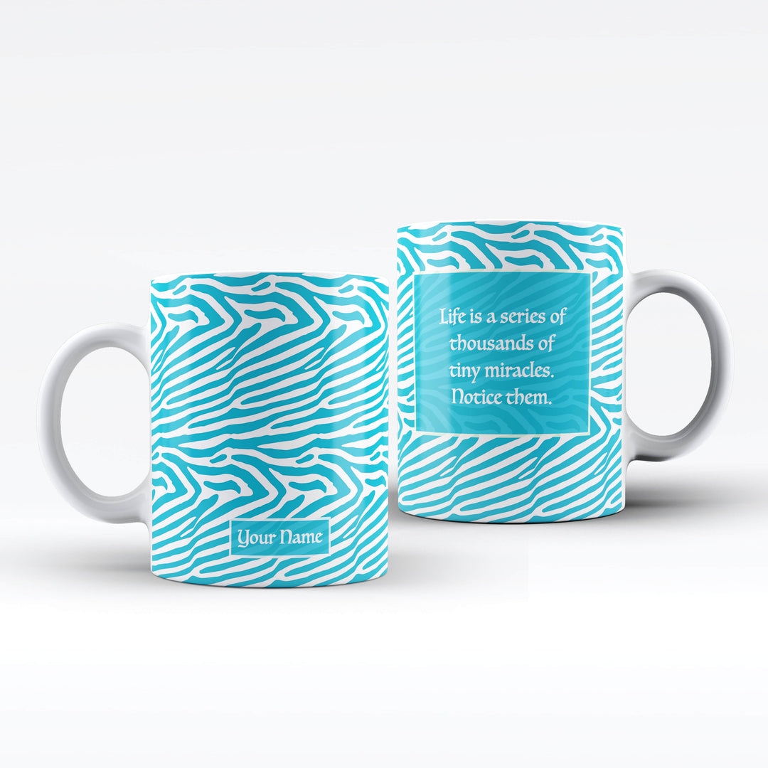 Personalised Zebra Name and Text Mug - 4 colors