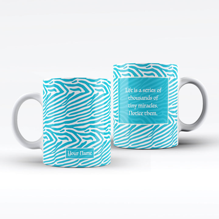 Personalised Zebra Name and Text Mug - 4 colors