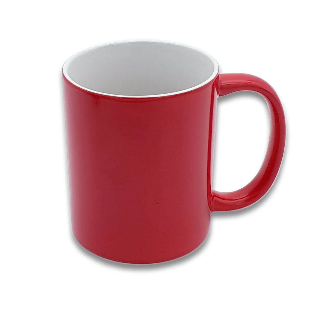 Personalised 2 Hearts Picture Red/Black Magic Mug