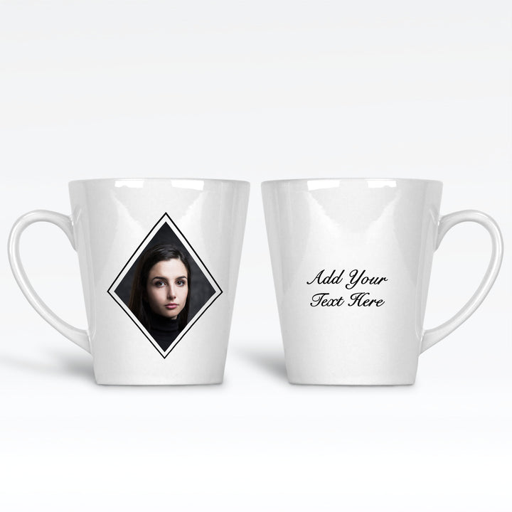 Diamond Photo & Text Custom Latte Mug