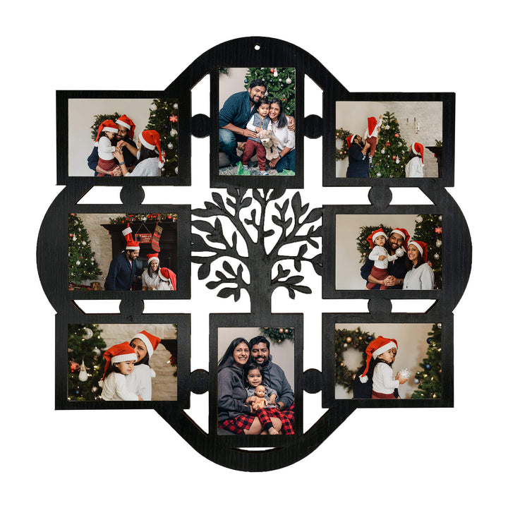 Family Tree 8 Photos Wooden Wall Photo Frame