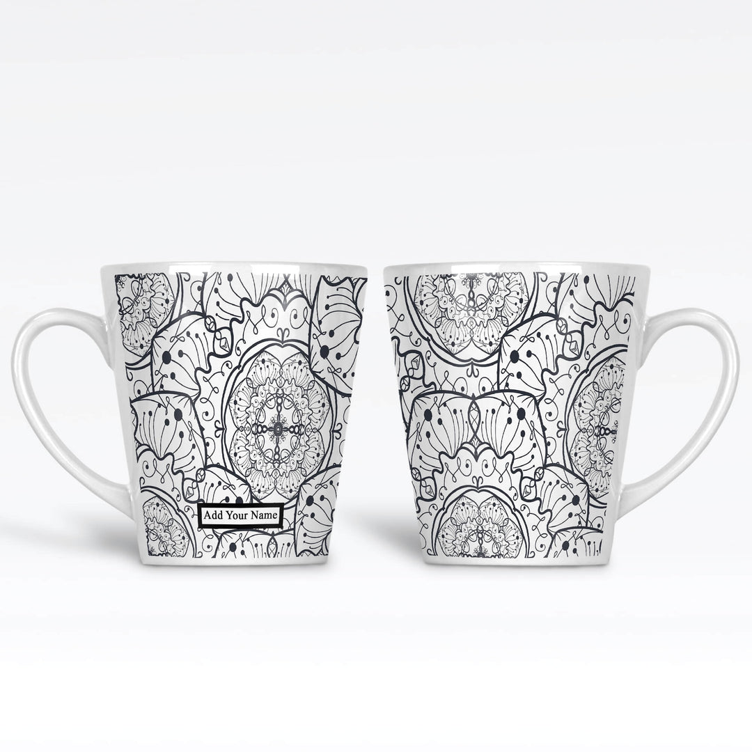 Mandala Custom Name Latte Mug