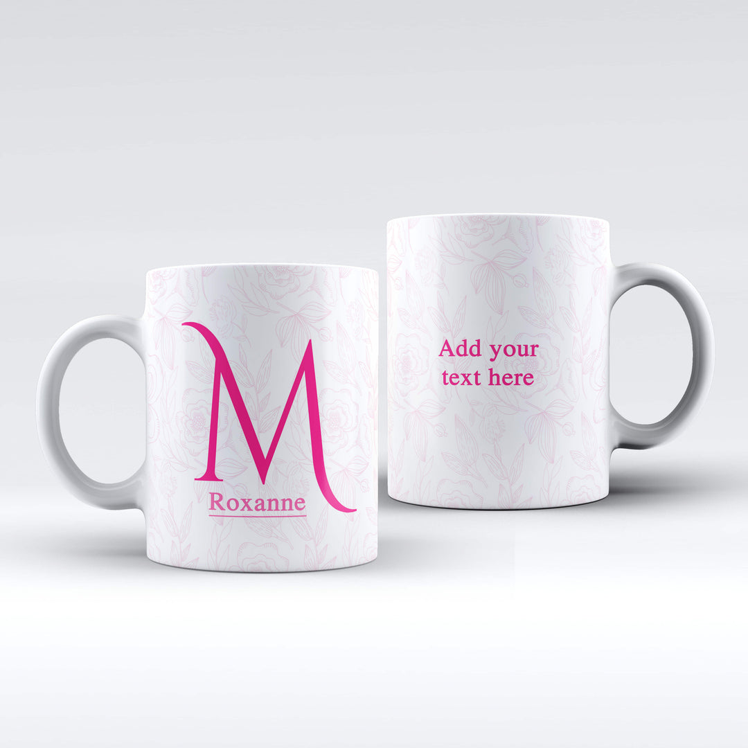 Initial, Name and text Mug - 4 colors