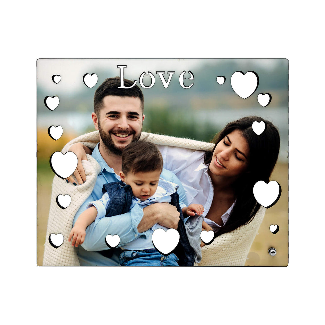 Love Engraved wooden photo Block