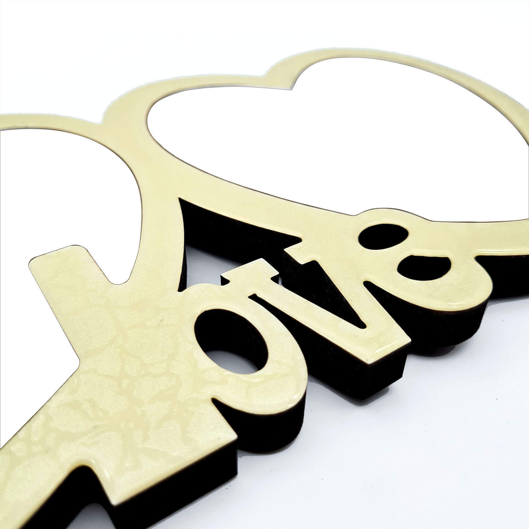 Love Glossy Wood Photo Frame