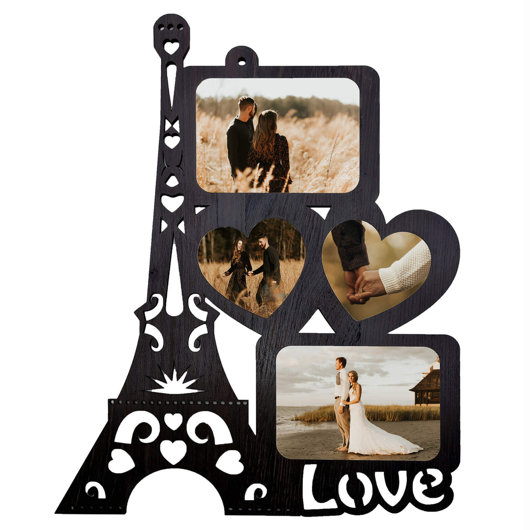 Paris 4 Photos Wooden Wall Photo Frame