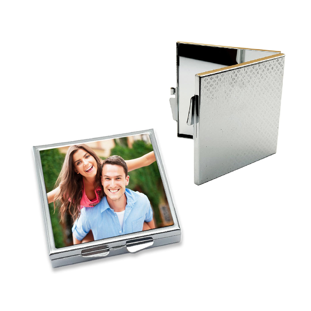 Personalised Square Compact Mirror