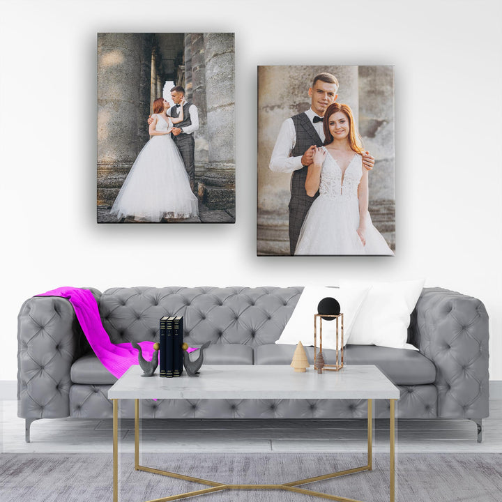 Personalised Portrait Canvas Wall Art - 2 Pcs