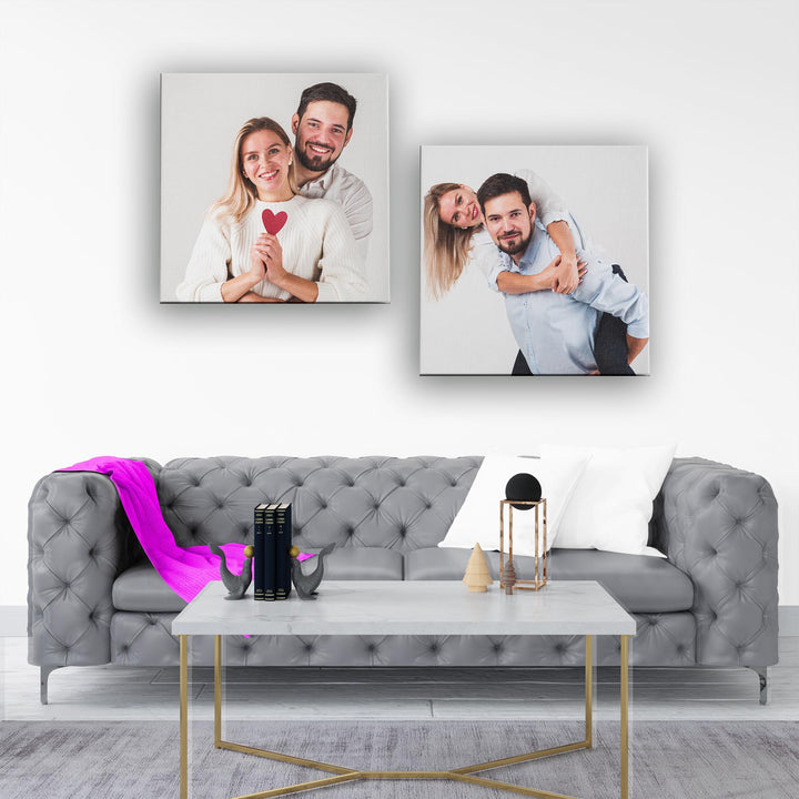 Personalised Square Canvas Wall Art - 2 Pcs