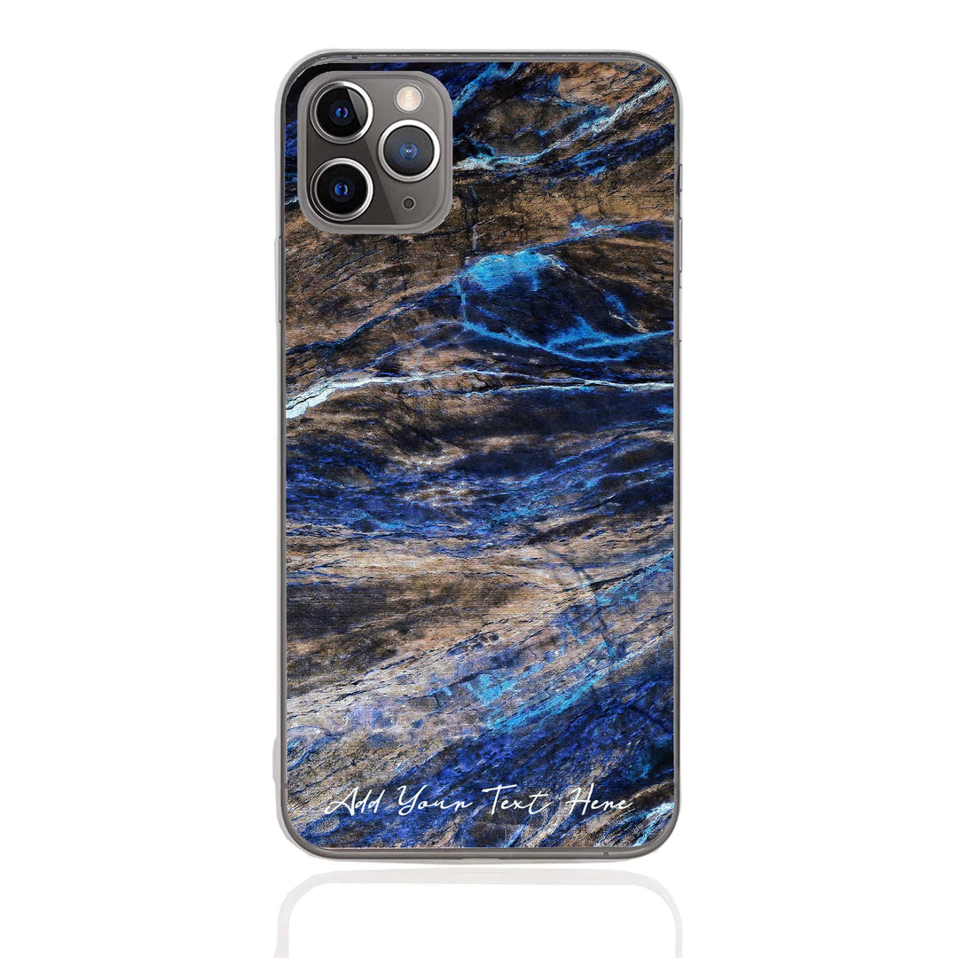 Personalised iPhone Clear Silicone Case - Earthy Marble