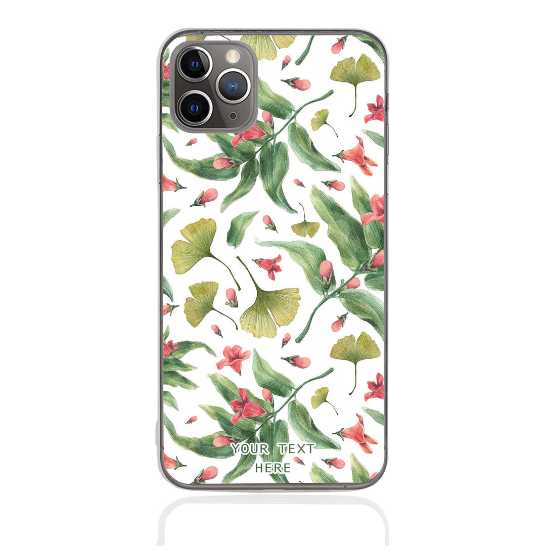 Personalised iPhone Clear Silicone Case - Floral