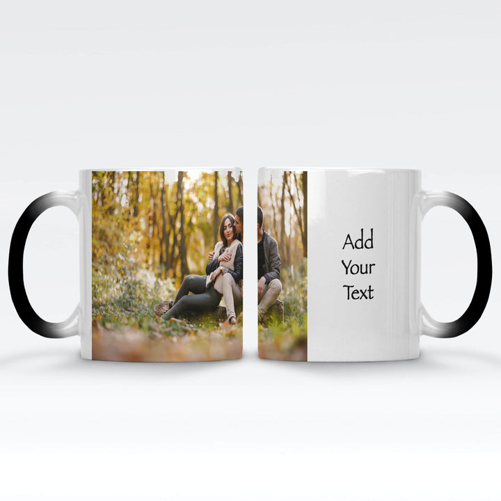 Personalised Picture & Text Magic Mug Black / Red