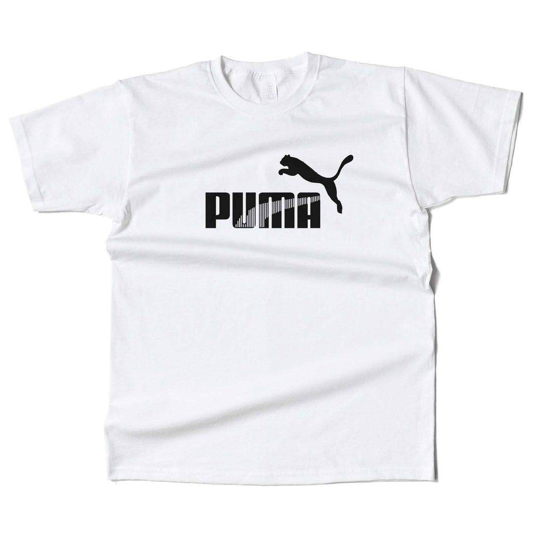 Puma Black & White Printed T-Shirt