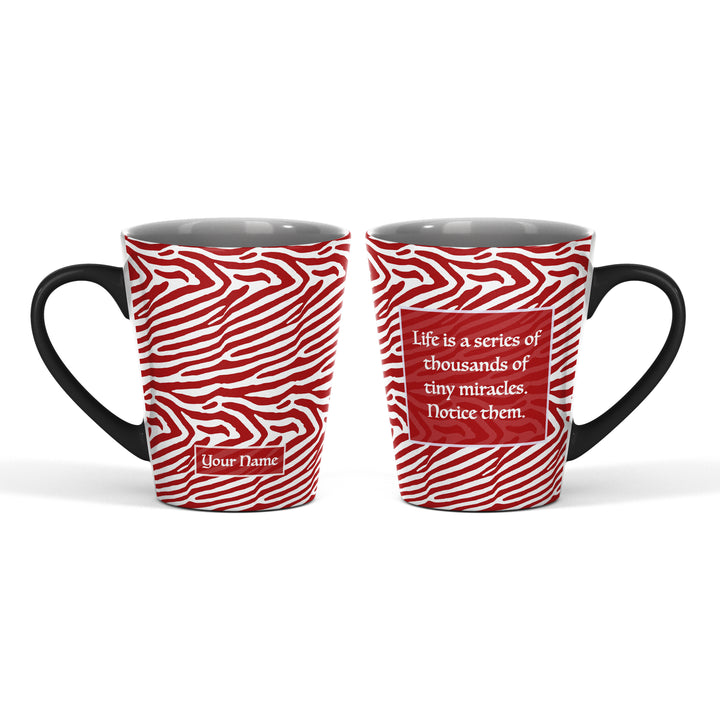 Zebra Name and text Magic Latte Mug