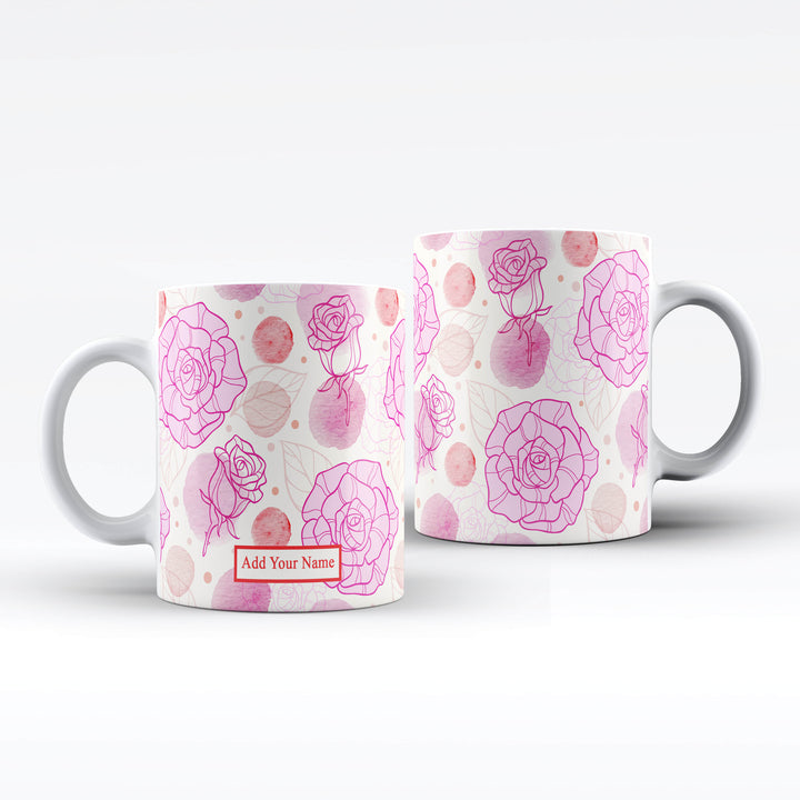 Personalised Roses watermark Name Mug