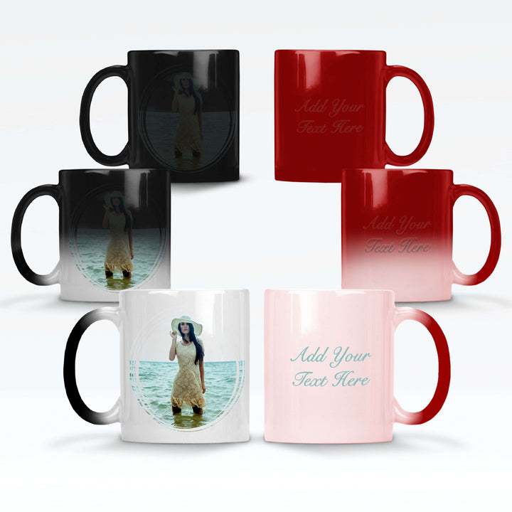 Seamless Photo & Text Red Black Magic Mugs