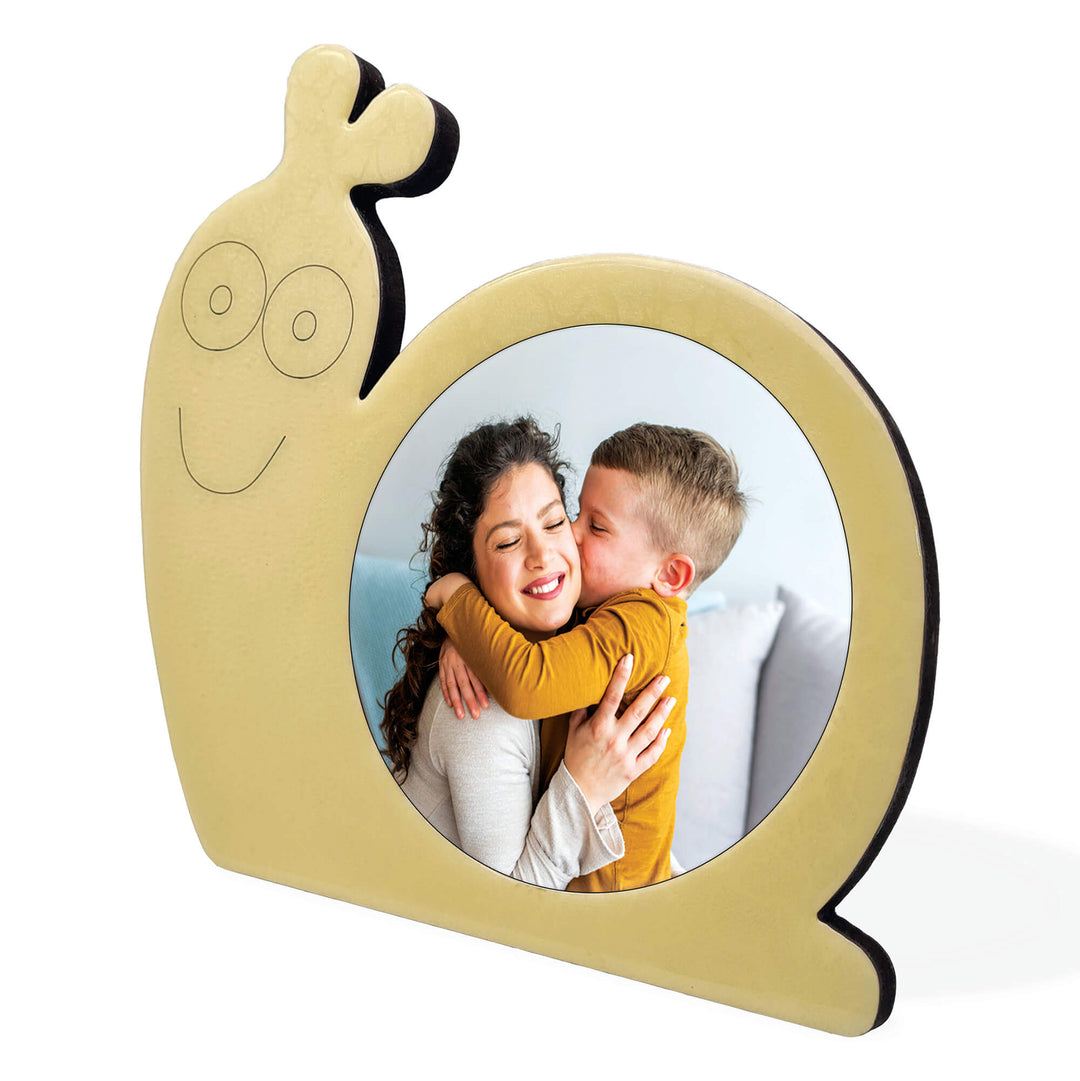 Snail Glossy Wood Photo Frame