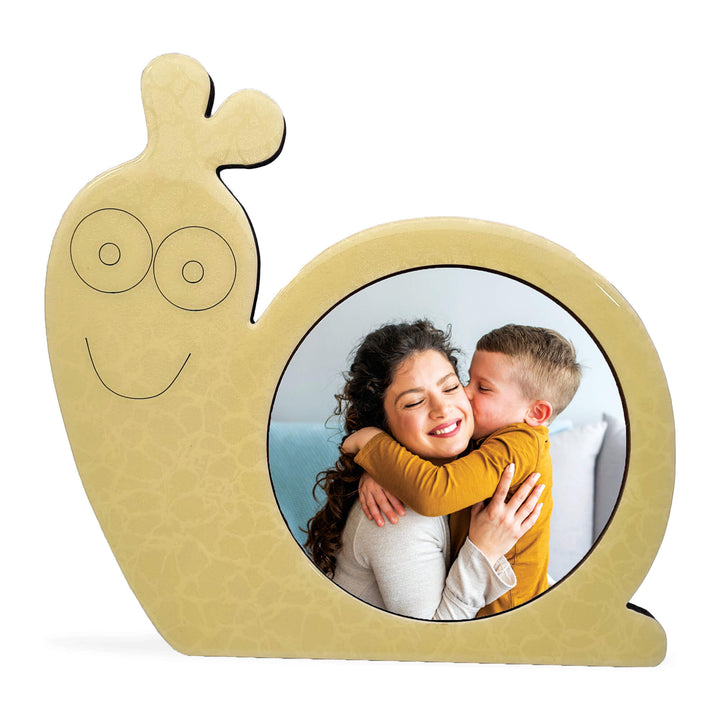 Snail Glossy Wood Photo Frame