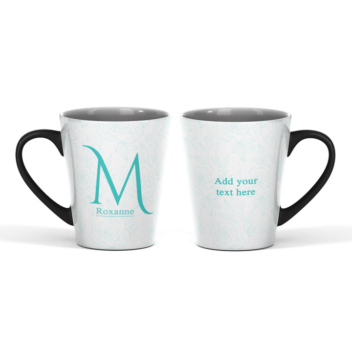 Floral Initial  Name with Message Magic Latte Mug