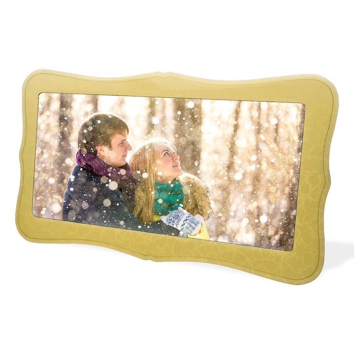 Wavy glossy wood photo frame