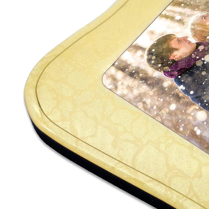 Wavy glossy wood photo frame