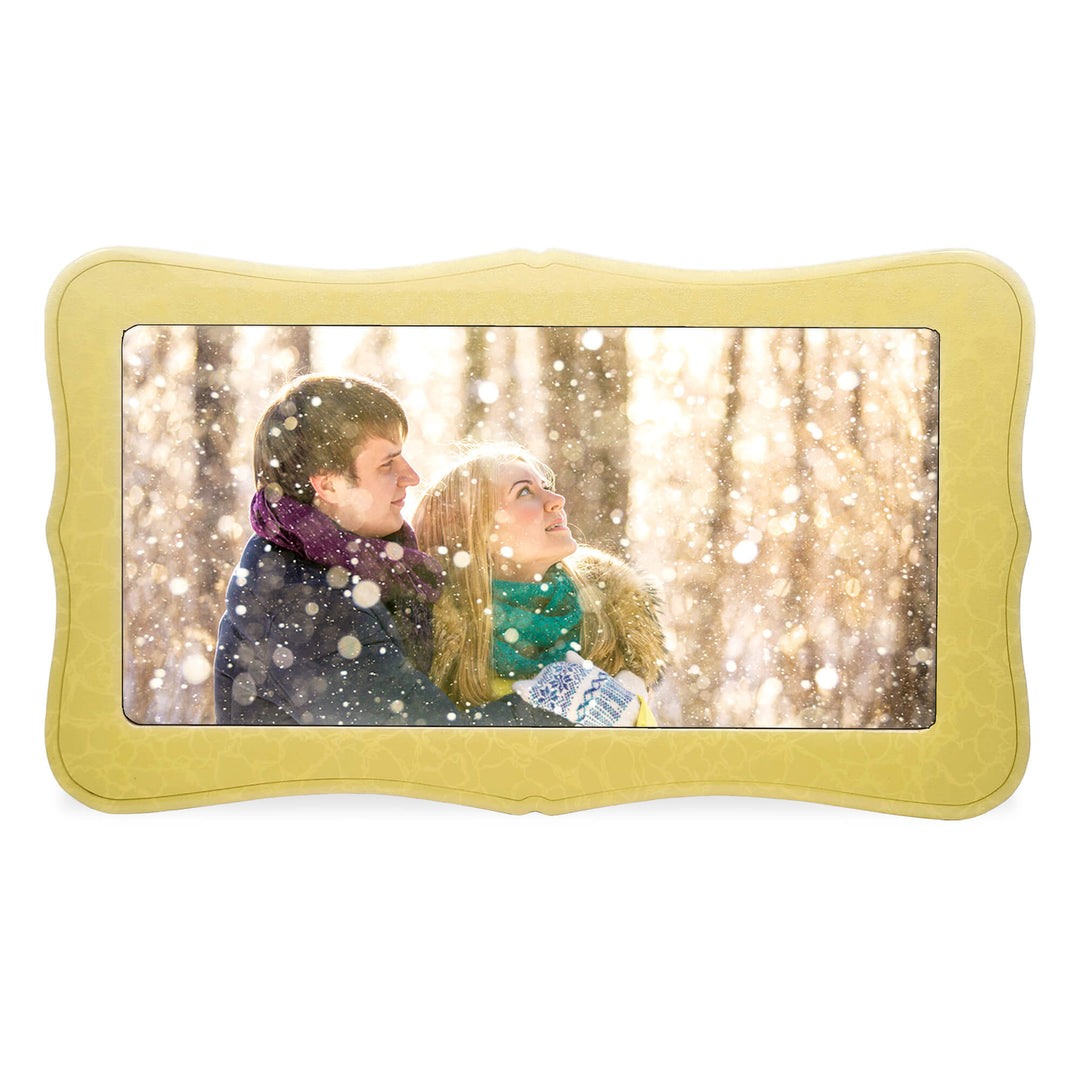 Wavy glossy wood photo frame