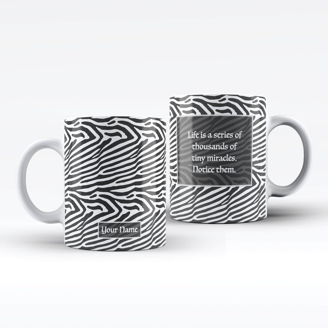 Personalised Zebra Name and Text Mug - 4 colors