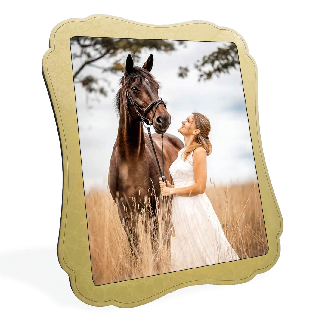 curved edges Portrait Large Glossy Wood Photo Frame