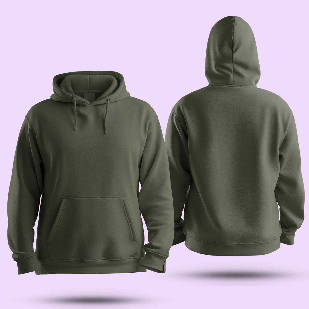 Geometric Design Olive Green Hoodie