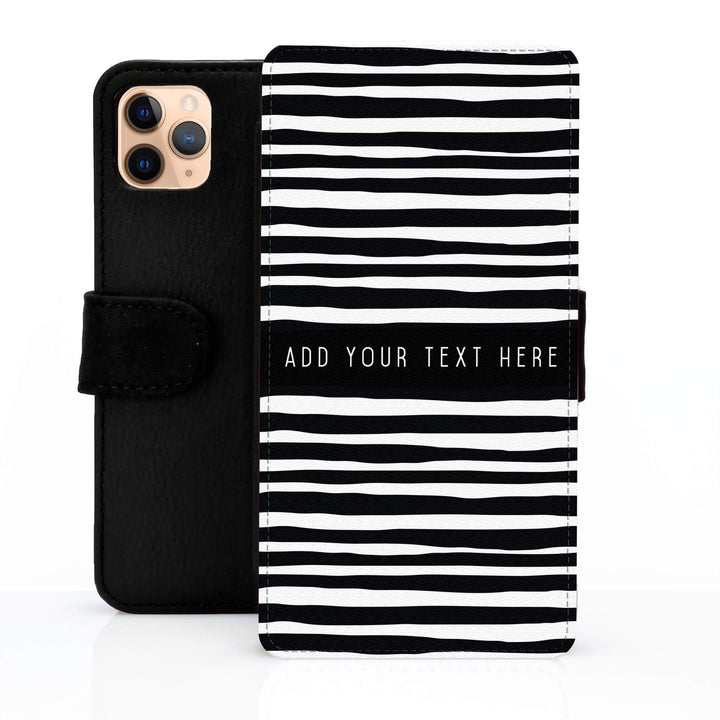 iPhone Personalised Leather Wallet Case Zebra