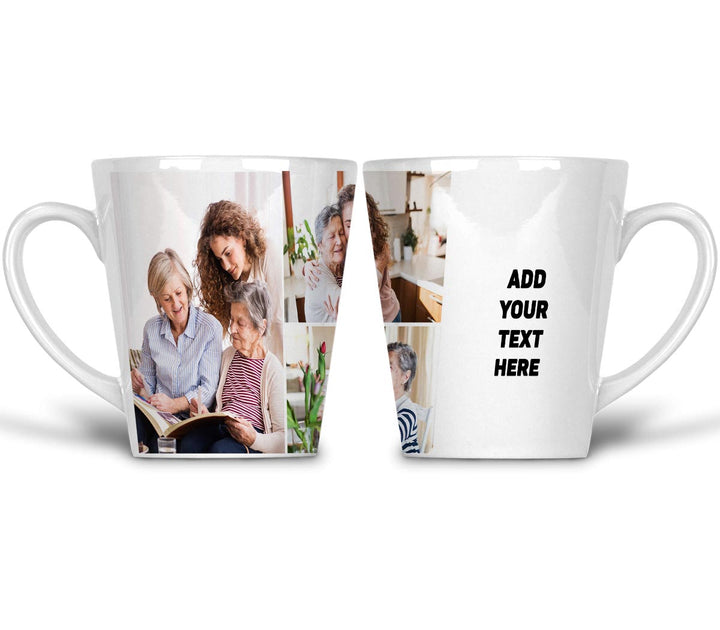 3 Photo & Text Custom Latte Mug