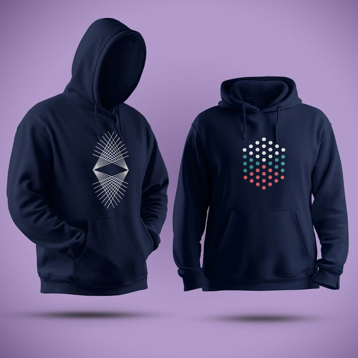 Geometric Design Navy Hoodie