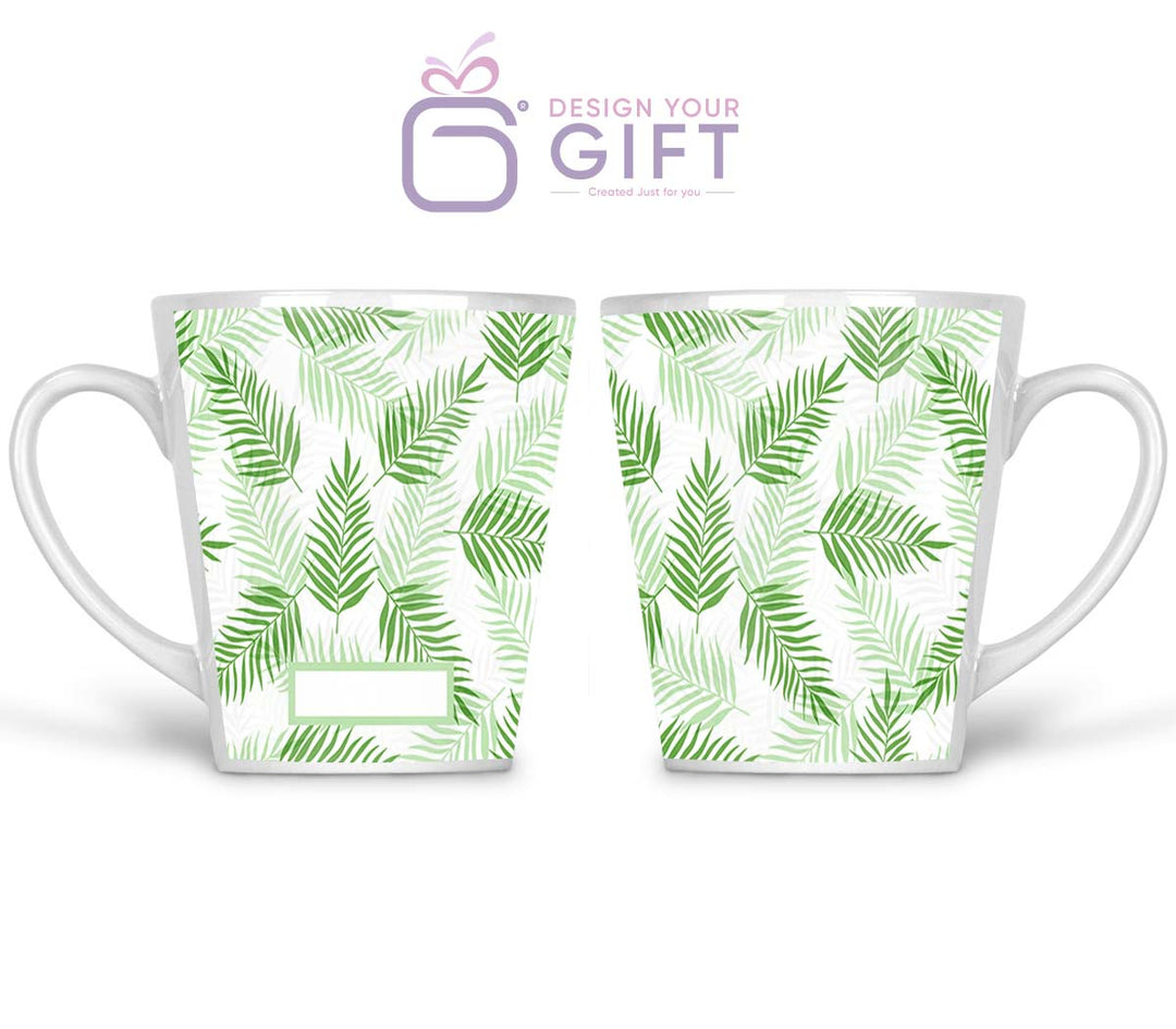 Tropical Leaves Name Latte Mug