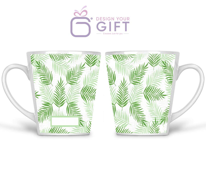 Tropical Leaves Name Latte Mug