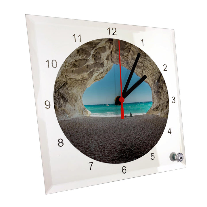 Personalise Square Mirror Desk Clock 20x20 cm