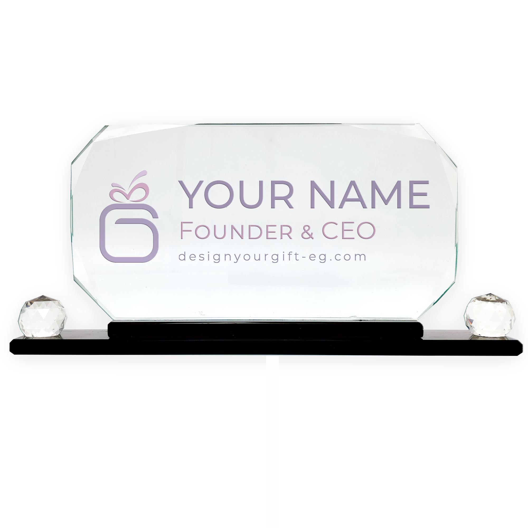 Crystal Desk Name Plates